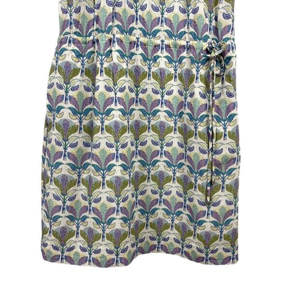 Etcetera Floral Mosaic Print Halter Self Tie Mini Dress Keyhole Size 00 - Picture 7 of 16